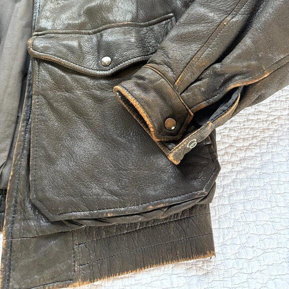Vintage Expedition By Robert Comstock Leather Bomber Jacket, Men's size 42 - Picture 4 of 6